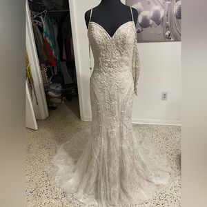 Heavy Beaded Wedding Dress size 12